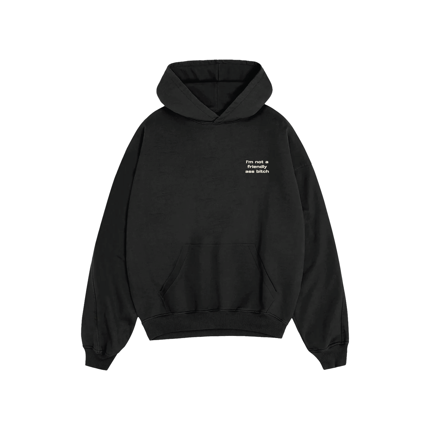 I'm Not a Friendly Ass Bitch Hoodie (BLACK)